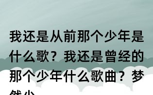 我還是從前那個少年是什么歌？我還是曾經(jīng)的那個少年什么歌曲？夢然少年歌詞