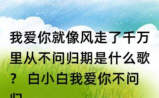 我愛你就像風(fēng)走了千萬里從不問歸期是什么歌? 白小白我愛你不問歸期歌詞