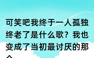 可笑吧我終于一人孤獨終老了是什么歌？我也變成了當初最討厭的那個他什么歌？王佳楊遺憾歌詞