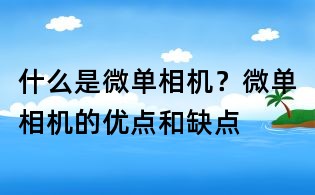什么是微單相機(jī)?微單相機(jī)的優(yōu)點(diǎn)和缺點(diǎn)