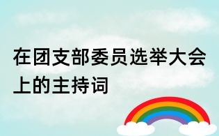 在團(tuán)支部委員選舉大會(huì)上的主持詞