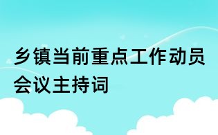 鄉(xiāng)鎮(zhèn)當前重點工作動員會議主持詞