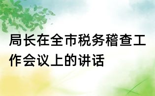 局長在全市稅務(wù)稽查工作會(huì)議上的講話