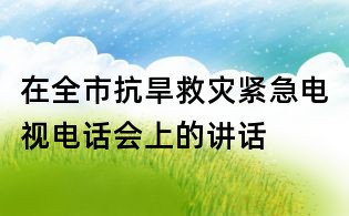 在全市抗旱救災(zāi)緊急電視電話會(huì)上的講話