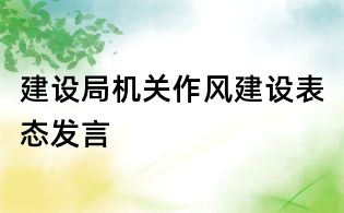 建設局機關作風建設表態發言