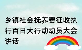 鄉(xiāng)鎮(zhèn)社會(huì)撫養(yǎng)費(fèi)征收?qǐng)?zhí)行百日大行動(dòng)動(dòng)員大會(huì)講話