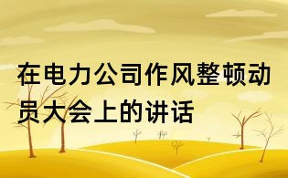 在電力公司作風整頓動員大會上的講話