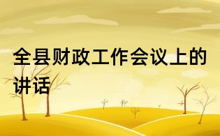 全縣財(cái)政工作會(huì)議上的講話(huà)