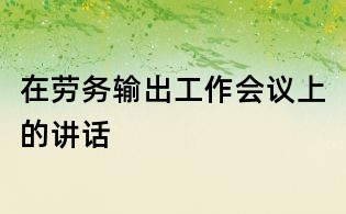 在勞務(wù)輸出工作會(huì)議上的講話