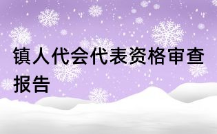 鎮(zhèn)人代會代表資格審查報告