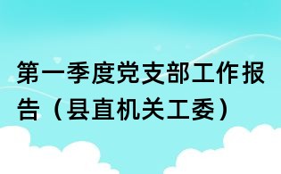 第一季度黨支部工作報告（縣直機關工委）