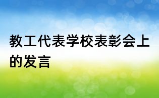 教工代表學校表彰會上的發(fā)言