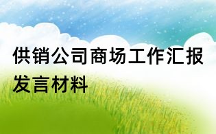 供銷公司商場工作匯報發(fā)言材料