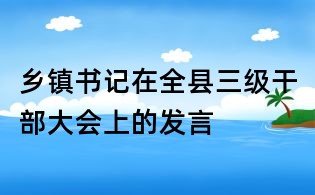 鄉(xiāng)鎮(zhèn)書記在全縣三級干部大會(huì)上的發(fā)言