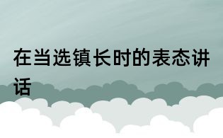 在當選鎮(zhèn)長時的表態(tài)講話