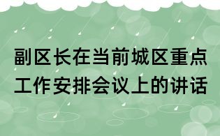 副區(qū)長(zhǎng)在當(dāng)前城區(qū)重點(diǎn)工作安排會(huì)議上的講話(huà)