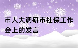 市人大調(diào)研市社保工作會(huì)上的發(fā)言