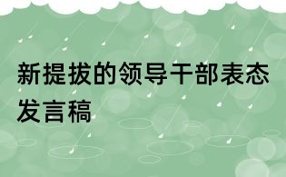 新提拔的領(lǐng)導(dǎo)干部表態(tài)發(fā)言稿