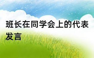 班長在同學(xué)會上的代表發(fā)言