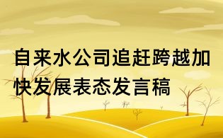 自來水公司追趕跨越加快發(fā)展表態(tài)發(fā)言稿
