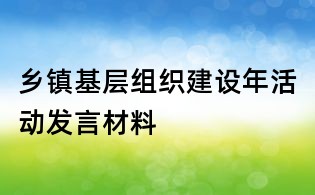 鄉(xiāng)鎮(zhèn)基層組織建設(shè)年活動(dòng)發(fā)言材料