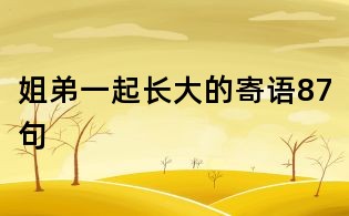 姐弟一起長(zhǎng)大的寄語(yǔ)87句