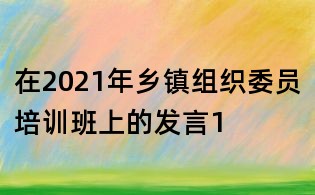 在2021年鄉(xiāng)鎮(zhèn)組織委員培訓(xùn)班上的發(fā)言1