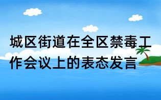 城區(qū)街道在全區(qū)禁毒工作會議上的表態(tài)發(fā)言