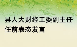 縣人大財(cái)經(jīng)工委副主任任前表態(tài)發(fā)言