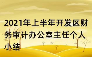 2021年上半年開發(fā)區(qū)財(cái)務(wù)審計(jì)辦公室主任個(gè)人小結(jié)