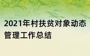 2021年村扶貧對象動(dòng)態(tài)管理工作總結(jié)