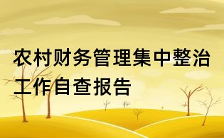 農(nóng)村財(cái)務(wù)管理集中整治工作自查報(bào)告