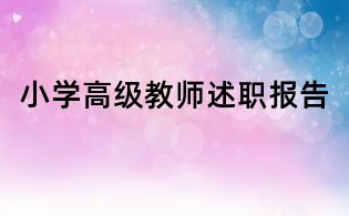 小學高級教師述職報告