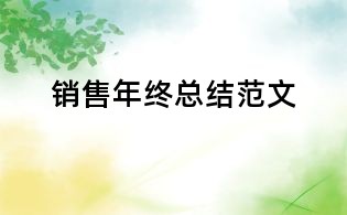 銷售年終總結(jié)范文