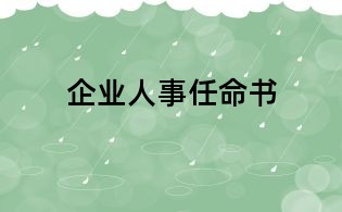 企業(yè)人事任命書