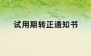 試用期轉(zhuǎn)正通知書