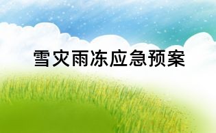 雪災(zāi)雨凍應(yīng)急預(yù)案