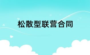 松散型聯營合同