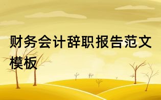 財(cái)務(wù)會(huì)計(jì)辭職報(bào)告范文模板