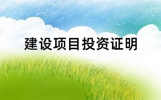 建設(shè)項(xiàng)目投資證明