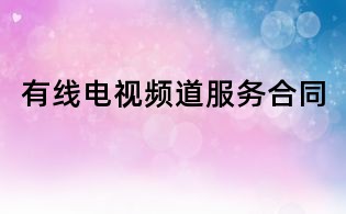 有線電視頻道服務(wù)合同
