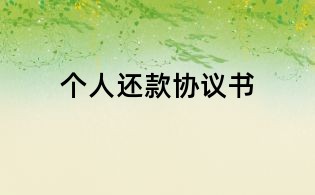 個人還款協議書