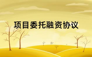 項目委托融資協(xié)議