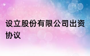 設(shè)立股份有限公司出資協(xié)議