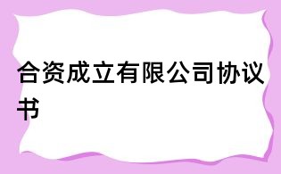 合資成立有限公司協(xié)議書
