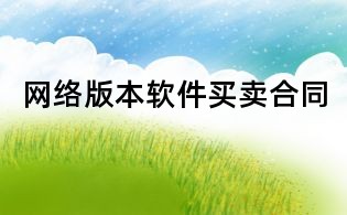 網絡版本軟件買賣合同
