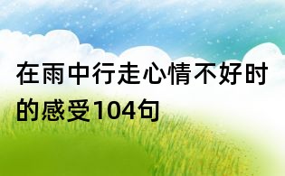 在雨中行走心情不好時(shí)的感受104句