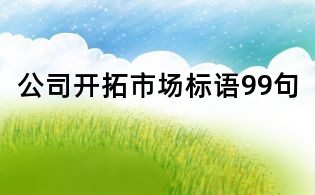 公司開(kāi)拓市場(chǎng)標(biāo)語(yǔ)99句