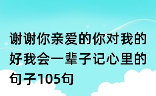 謝謝你親愛(ài)的你對(duì)我的好我會(huì)一輩子記心里的句子105句