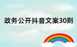 政務(wù)公開抖音文案30則